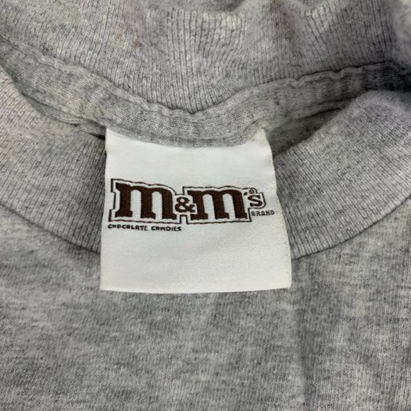 Vintage 90s MM Blue Snack Crewneck T Shirt S Grey Short Sleeve Graphic Tee - Picture 4 of 4